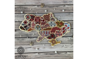 Комплект бісеру для вишивання заготовки "Мапа України", ФІН_201/202/204